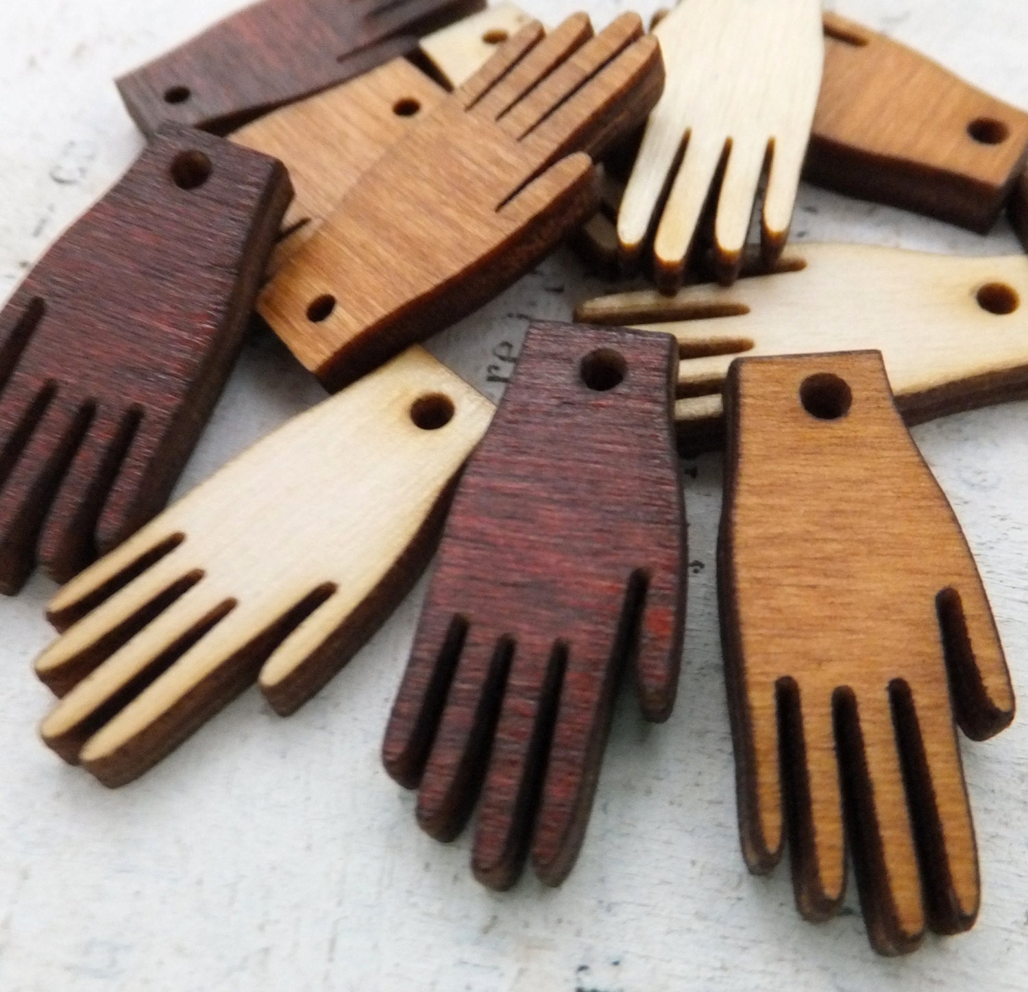 12 Little Wood HAND CHARMS