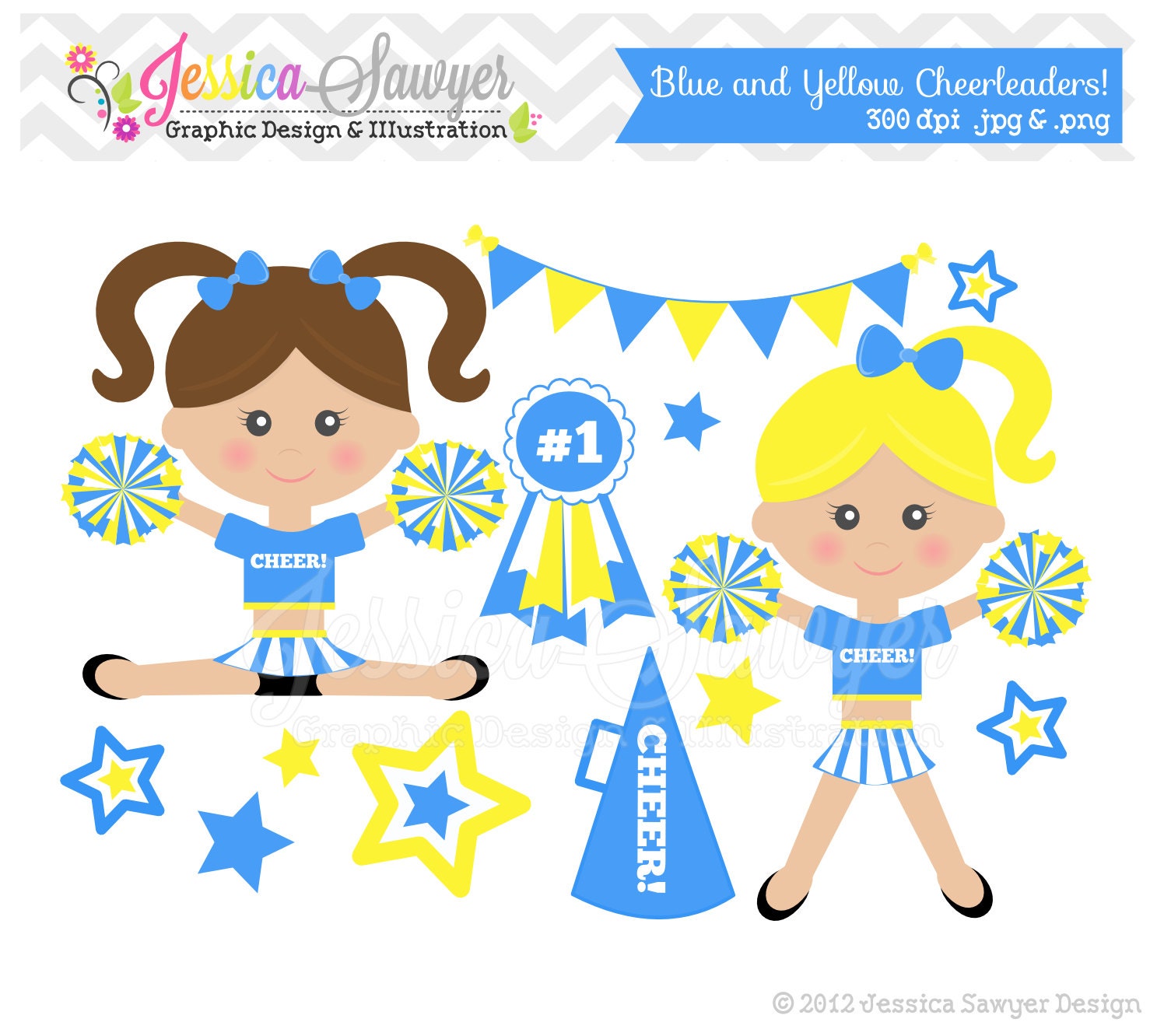 INSTANT DOWNLOAD cheerleader clip art, cheer clipart, cheerleader graphic for invitations, announcements, design Il_570xn
