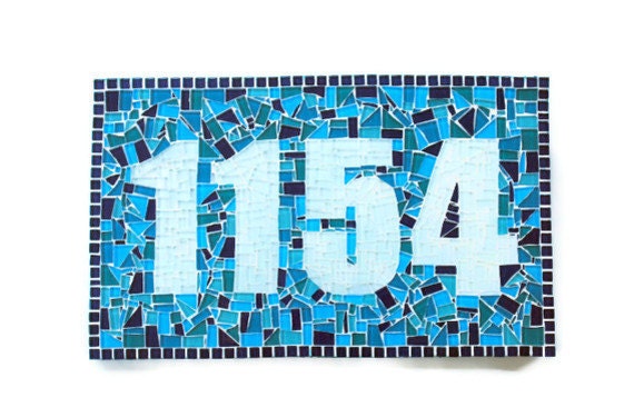 Mosaic Address Plaque, House Number Sign
