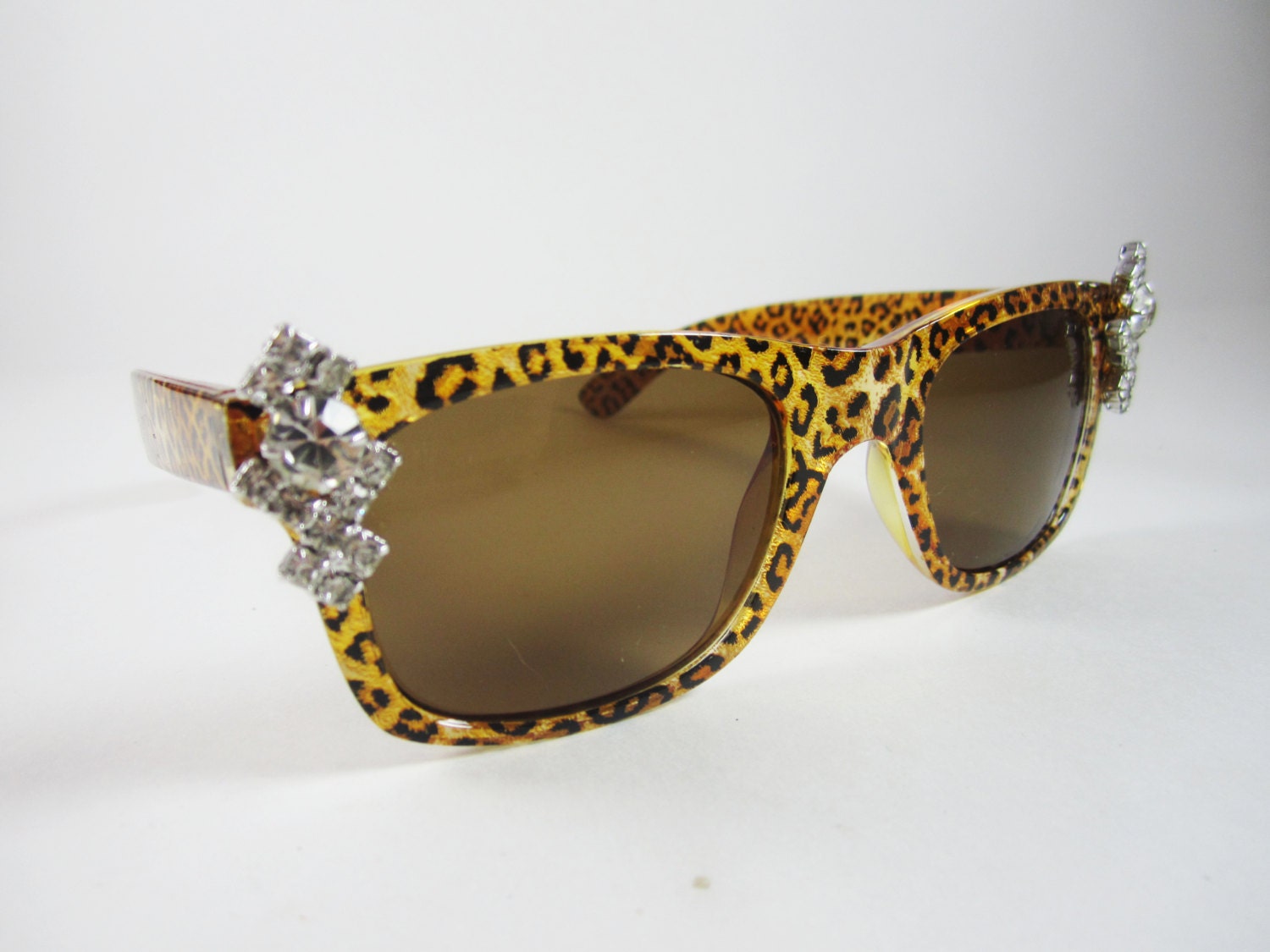 The Allie Sunglasses - One Of A Kind - Vintage Rhinestone Animal Print Sunglasses