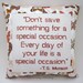 Cross Stitch Pillow, Rust Brown Pillow, Special Occasion Quote