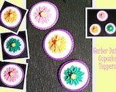 Gerber Daisy Fondant Cupcake Toppers