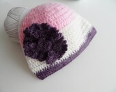 pink,cream and pruple girl hat, baby hat, , girl, pink hat, soft wool,mohair, hat,winter,for 12/24 months baby.2013 gifts christmas trends,