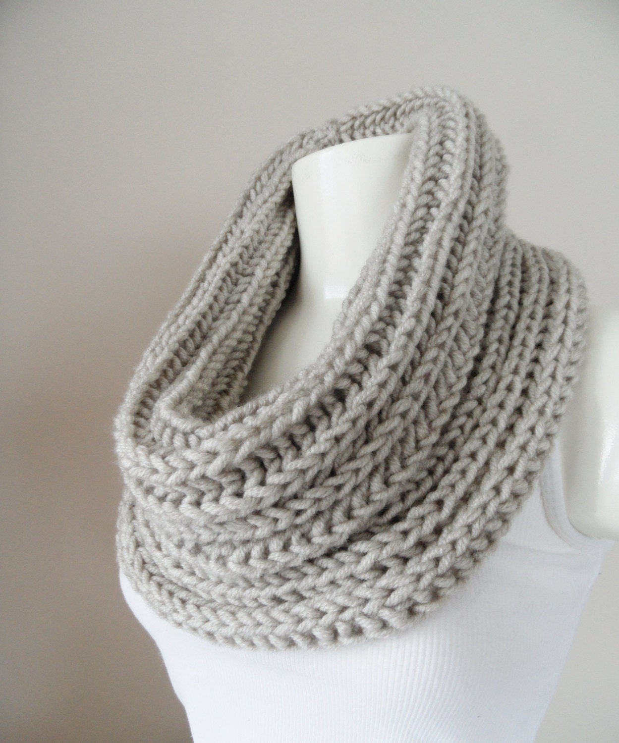 scarf, infinity scarf ,  neck warmers, . 2013 trends beige chunky loop scarf