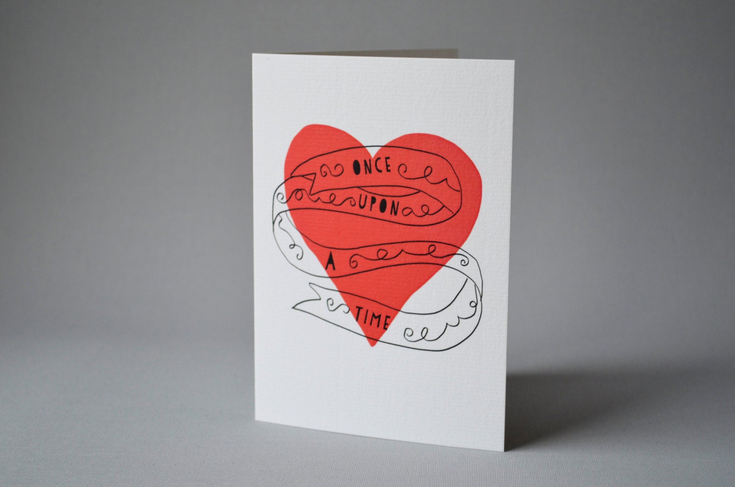 Tattoo inspired 'Once Upon A Time' Card. Love card, valentines card, anniversary card or wedding day card
