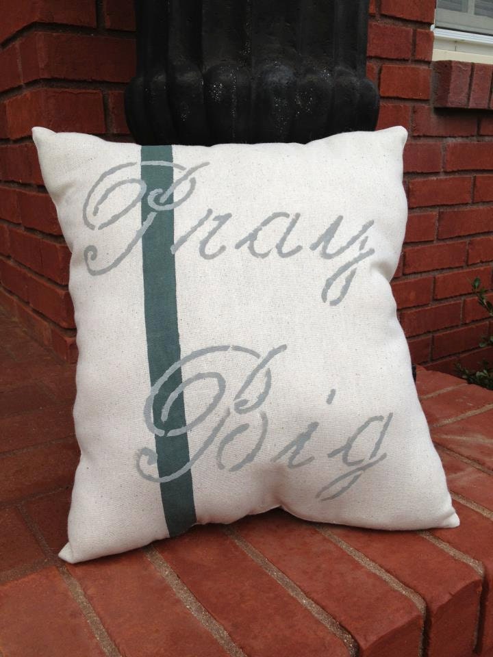 Pray Big handmade handpainted stuffed pillow, you can customize colors