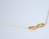 Infinity Gold Necklace, Dainty Chain, Simple