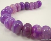 Pink Dragon Vein Agate Beads, Fuchsia Rondelle Beads, 14 x 10 mm, Whole strand