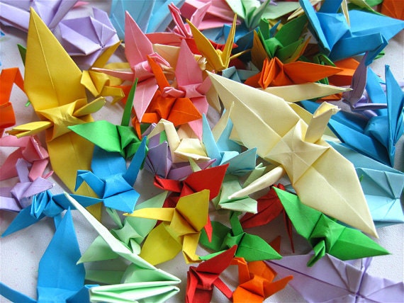 15 x 15cm 1000 pcs pure 10 colors Origami Paper Cranes crafts paper goods for Wedding, Christmas, Festival, Anniversary