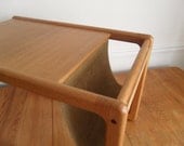 Danish Modern Table. Mobelfabrik Teak and Hide Sling Magazine Table. Kai Kristiansen. Eames