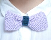 Small Lavender and Navy Knit Bow