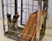 Metal lantern display box French chic inspired up cycled industrial urban farmhouse home decor Anita Spero