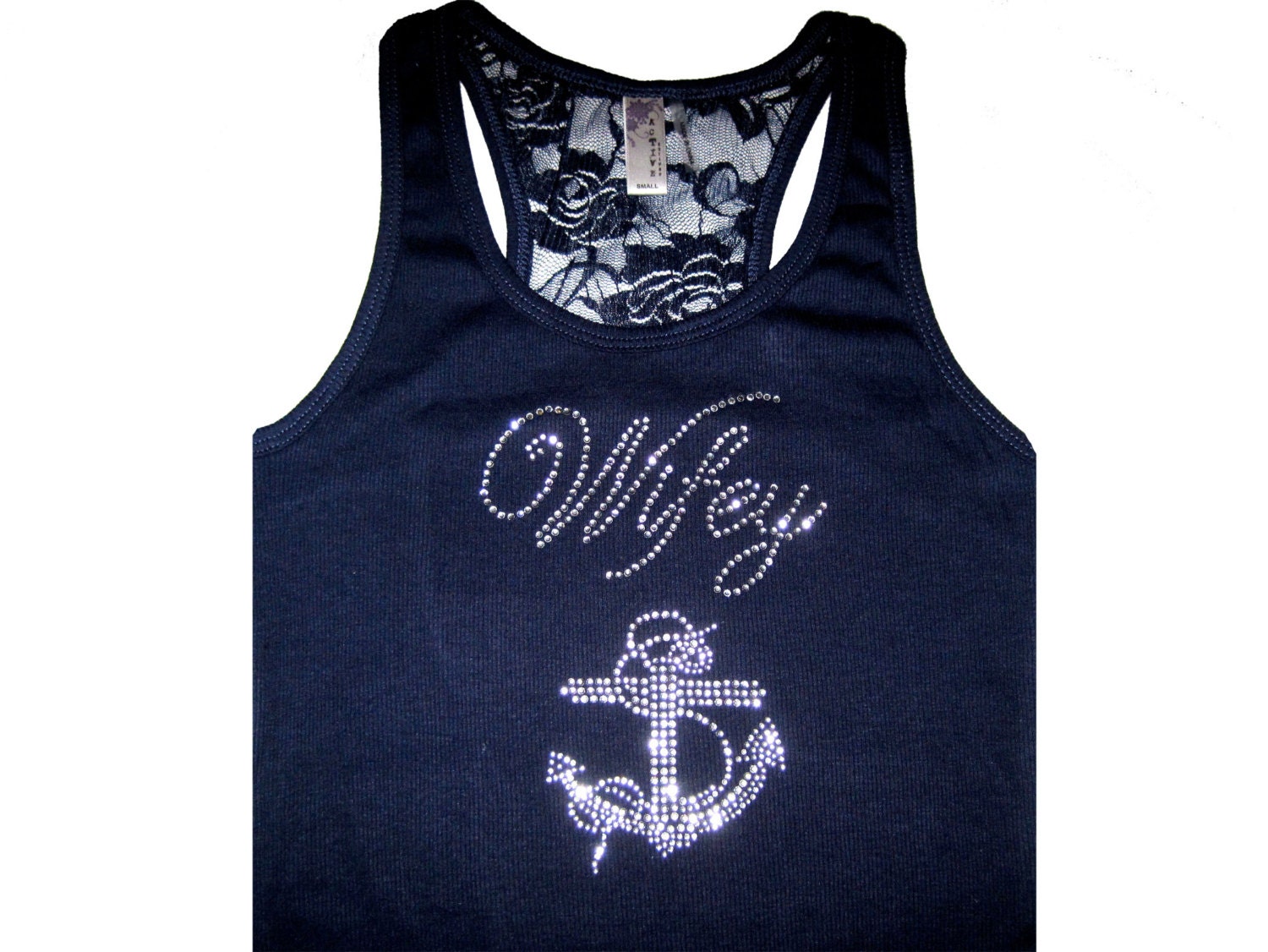 NAUTICAL WEDDING. Bride Lace Tank Top Shirt with Anchor Image. Bride. Bridesmaid. Maid of Honor. Matron of Honor. Mother of the Bride.