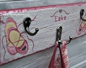 Ballerina Ballet Dance Wall Hook Rack Handpainted Custom Color Name Little Girls Room Decor Personalized Sign Ballet Dancewear Organizer
