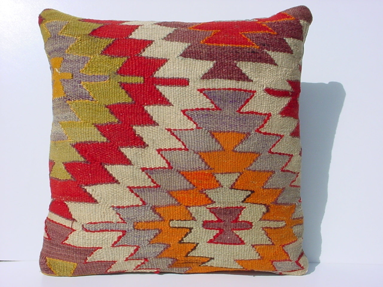 MODERN Bohemian Home Decor, Turkish Kilim Pillow Cover  16" X 16",Tribal Pillow,Vintage Kilim Pillow,Throw Pillow