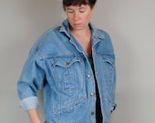 SPRING SALE 80s Palmetto's Light Wash Jean Jacket// 80s Dolman Sleeve Jean Jacket// Vintage Light Wash Denim Jacket