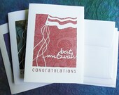 Bat Mitzvah Papercut Greeting Card Set of 3