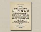Printable Wedding Rehearsal and Dinner Invitation - Vintage Poster Layout (RD27)