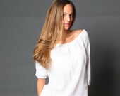 Holidays Sale / women classic top / women shirt / white shirt / cotton blouse