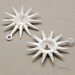 2pcs Matte Silver Sun Spike Pendant (GT1056)