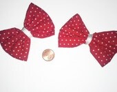 Red and White Polka Dot Bows, Retro Bow set, Rockabilly bows, polka dots, red and white hair bows, womens bows, retro accessories, gift idea