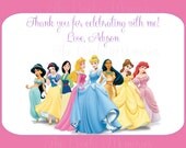 Disney Princess Birthday Thank you Cards - Printable DIY File - Can be used as Food Cards, Thank you cards, Invites Il_170x135