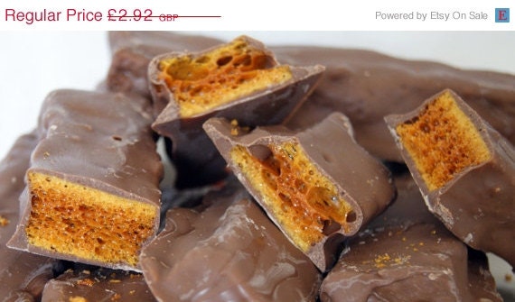 ON SALE Homemade Crunchie Honeycomb covered in Milk Chocolate 200g