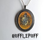 Harry Potter Inspired Necklace Hufflepuff Cameo Antique Silver Pendant