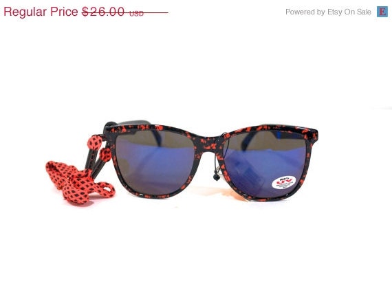 ON SALE Vintage Foster Grants // Neon Orange and Black Sunglasses - TryItOnAgain