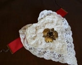Valentines Heart Choker- Steampunk Catwalk collection lace choker,statement necklace