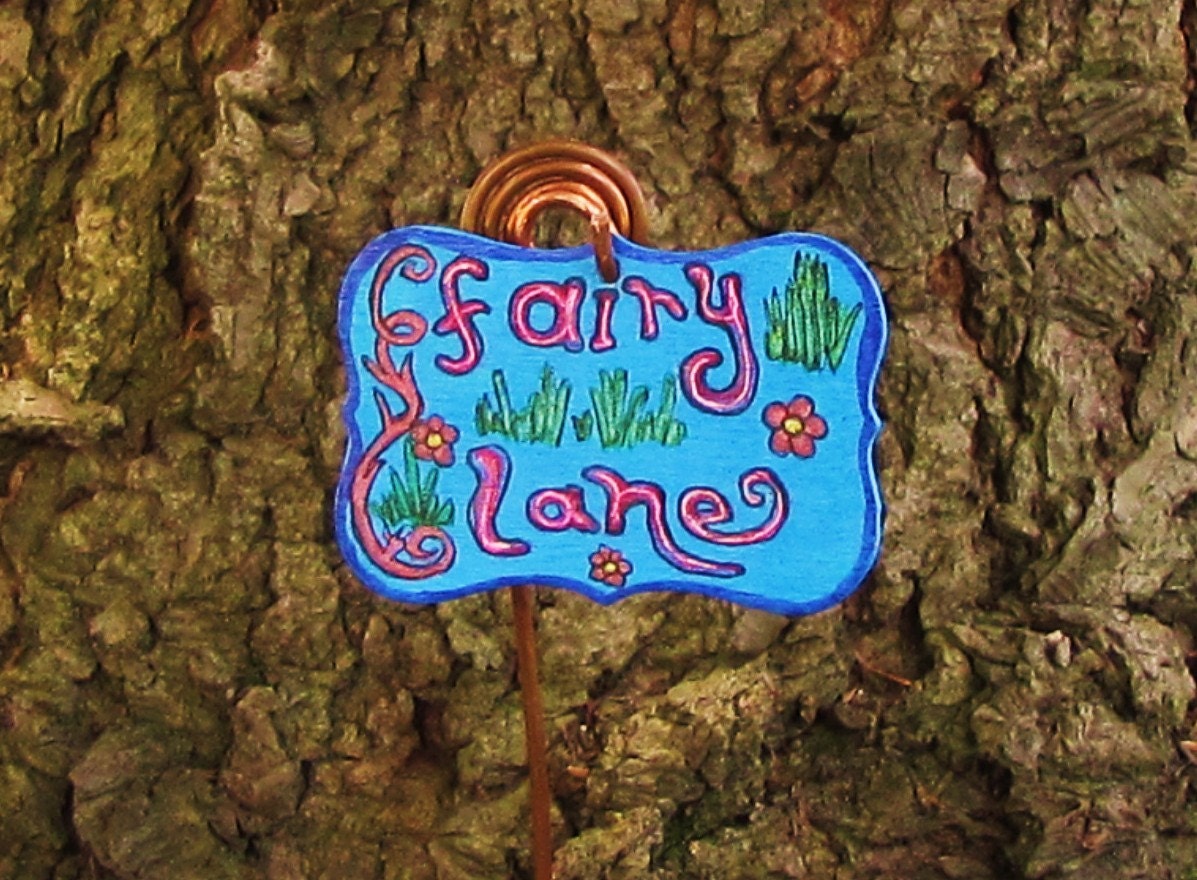 Wooden Hand Painted Fairy Garden Sign