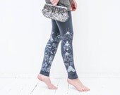 Fog bugs-  asphalt gray  leggings with white bug print