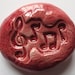 MUSIC NOTES Pocket Stone - Ceramic - Sirocco Red Art Glaze - Inspirational Art Piece
