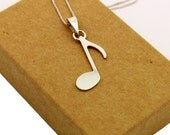 music note necklace G clef Treble clef Necklace silver music note Pendant charm necklace sol key pendant with 18" inches 925 Silver Chain