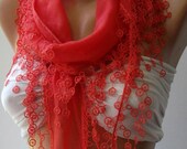 womann Coral  Elegant Scarf  -  Soft Scarf - Cotton Scarf