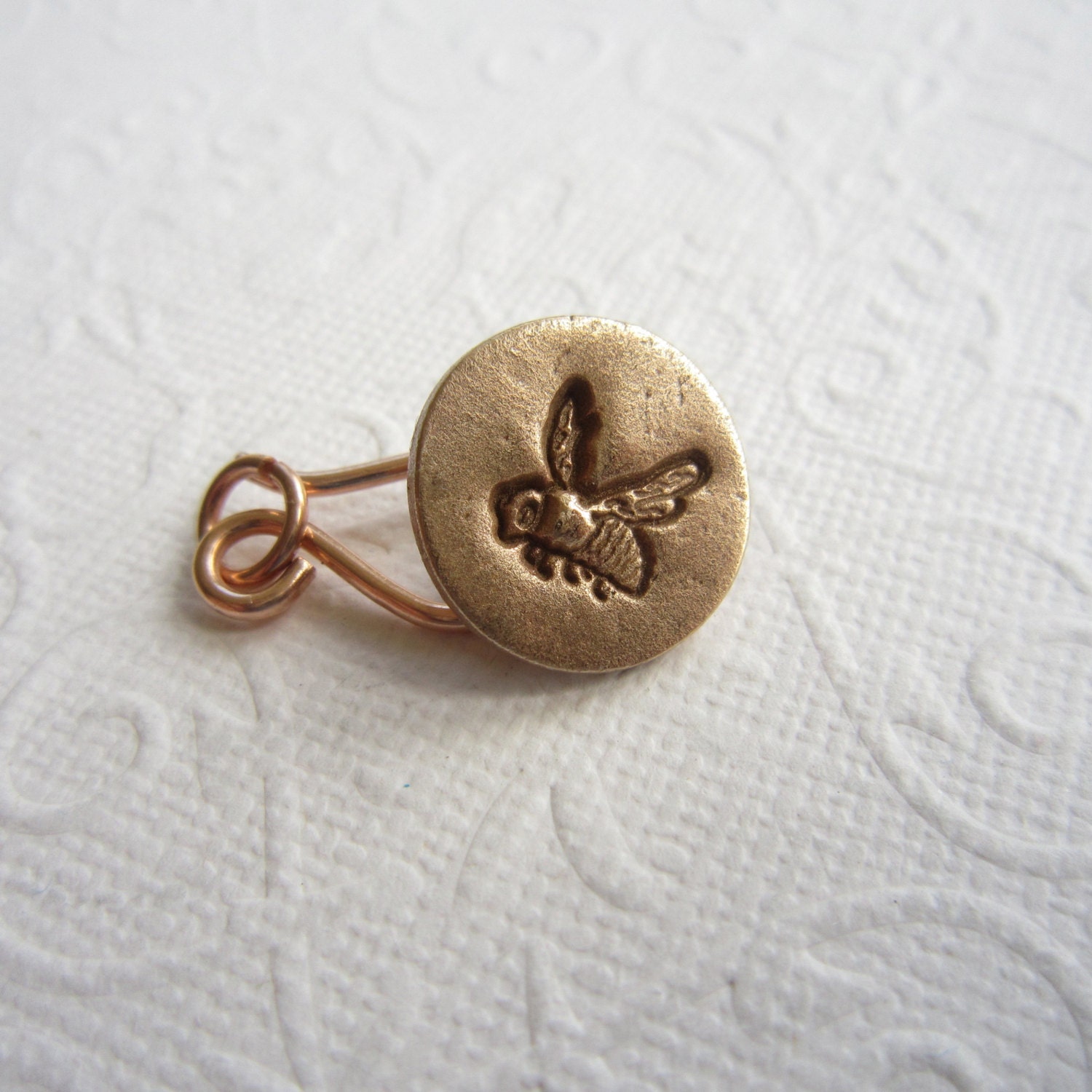 Bronze clasp set, button and hook clasp, round button clasp, bee clasp,