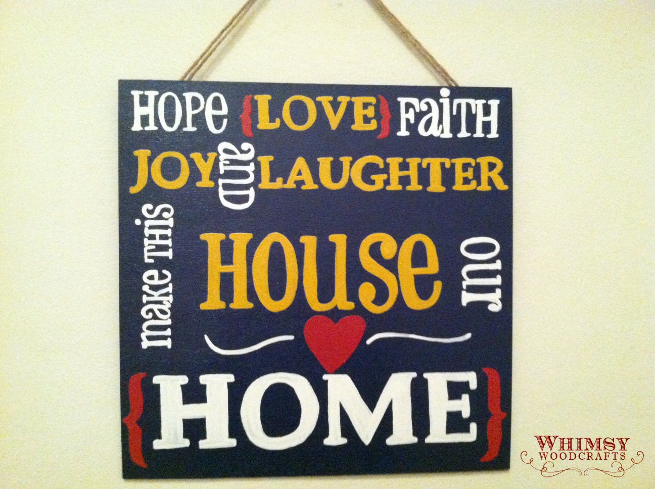 Wooden "Home"  Rustic Subway Style Sign - 12 x 12
