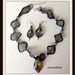Italian wire mesh necklace with murano glass pendant