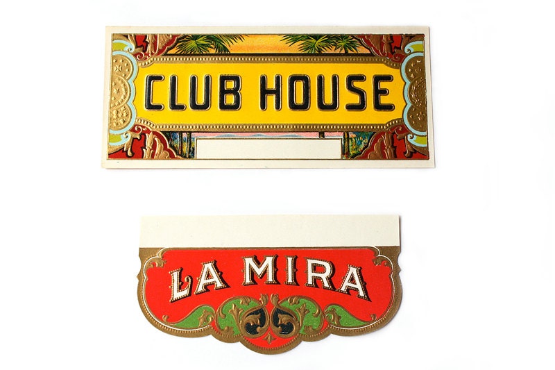 Vintage Cigar Labels Club House and La Mira in Mint Condition