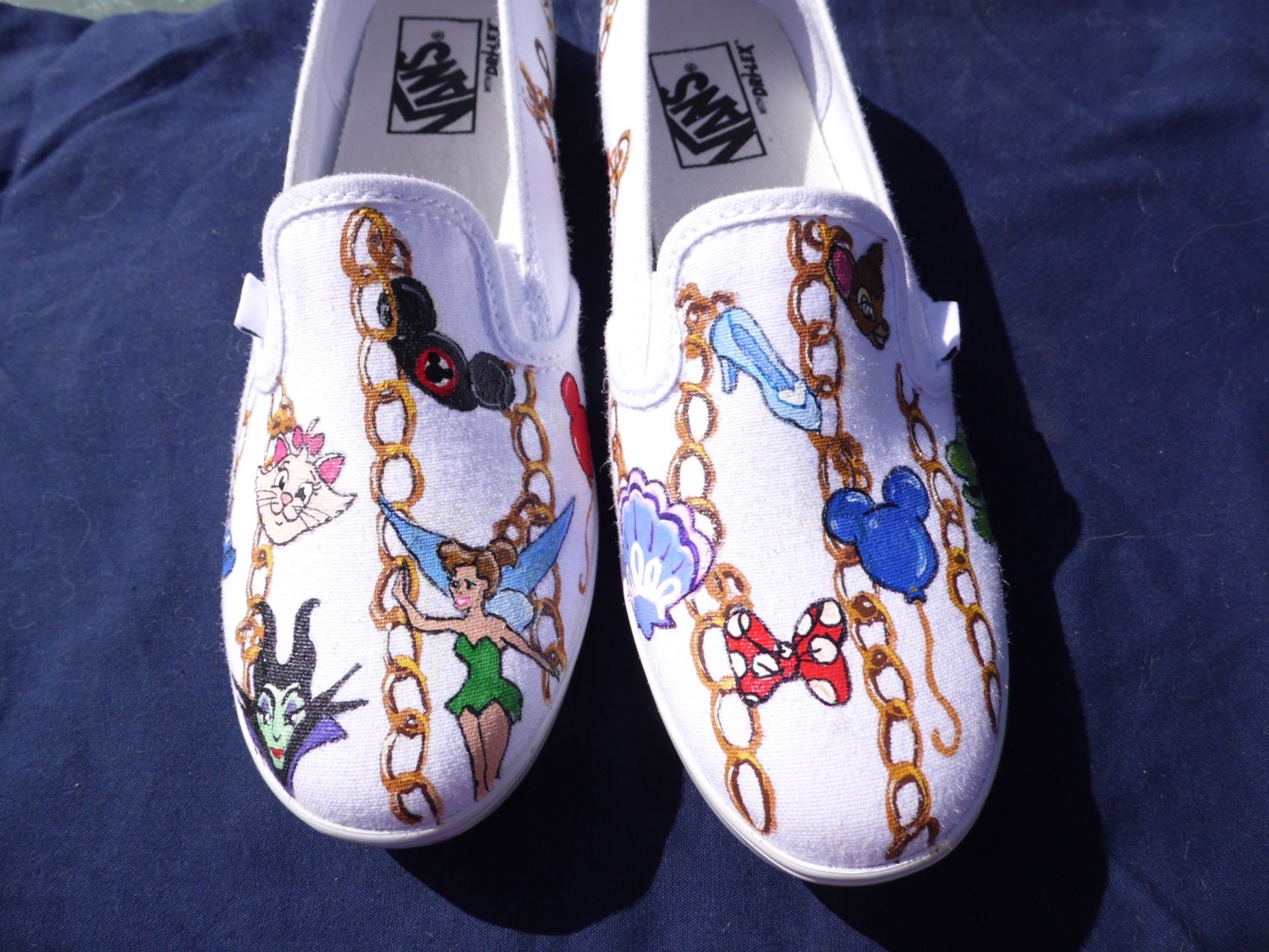 Custom Painted Shoes based on Disney Charms Letter Carrier Bag by Dooney & Bourke TOMS Vans Converse
