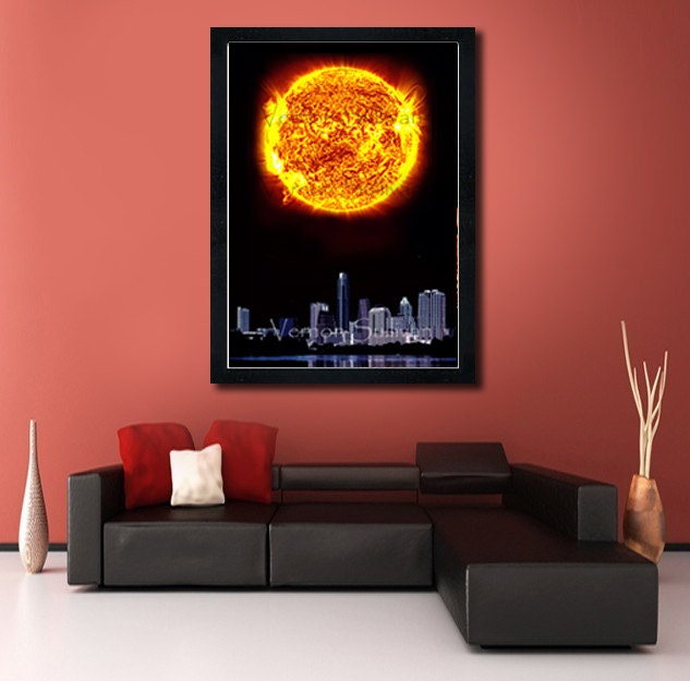 Austin Texas skyline cityscape 20 x 30 A1 large poster print Wall Art Home Decor interior Office design  Vernon Sullivan