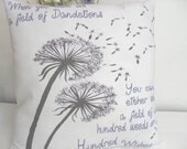 Dandelion Wishes Large Inspirational Quote Pillow