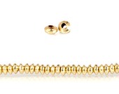 14kt Gold Plated Discs, Plain, 3mm Disc Beads 134pcs, Item 418318
