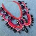 Custom Vintage Hand Painted Rhinestone Statement Necklace - Dannijo look