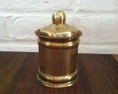 Vintage Brass Cylinder Box with Lid
