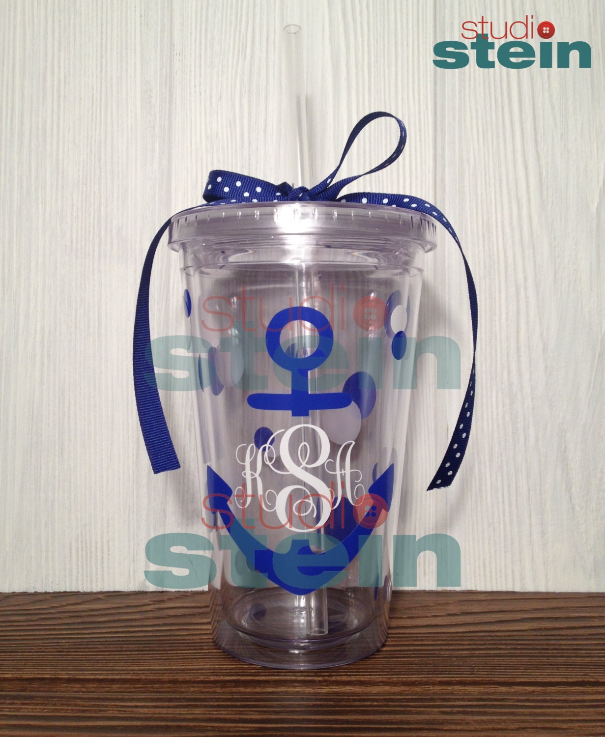 Personalized Custom Monogrammed Tumbler - 16 oz (ounce) double wall tumbler (BPA free)