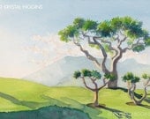 5 x 7 "Hualalai Trees" Print of Original Watercolor