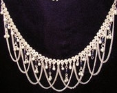 Silver and black  Belly Dance Necklace