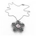 Silver and Pink Necklace, Teen Jewelry, Silver Flower Jewelry, Cute Necklace, Modern Flower Necklace, Silver and Pink, Stainless Steel Chain