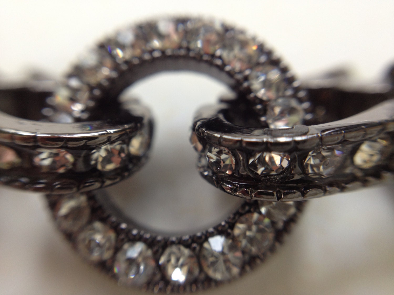 Rhinestone gun metal silver clasp jewelry finding for necklace or bracelet very elegant